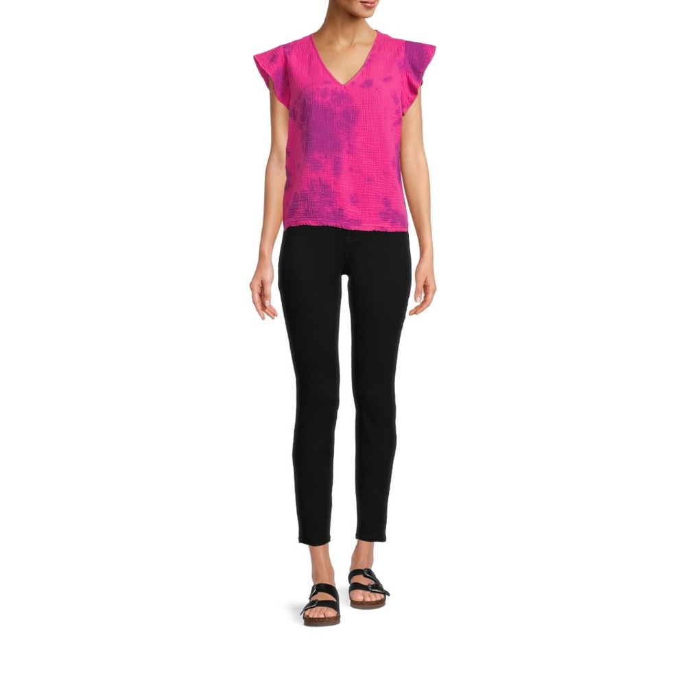 NEW! Time and Tru Tie-dye Sustainable 100% Cotton Top - Picture 4 of 12
